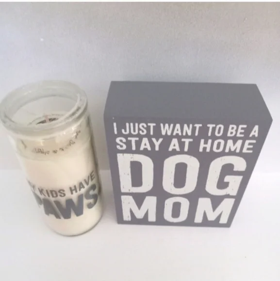 Sea Salt & Sage Soy Wax Candle And Dog Sign NIB NEW IN BOX - Picture 3 of 4